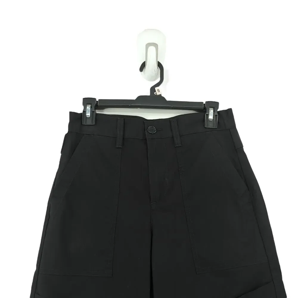 Agolde Women 24 Daria Utility Pants Black Lightweight Straight Leg Cropped Cargo